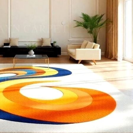 Handcrafted Swirl Abstract Living Room Rug